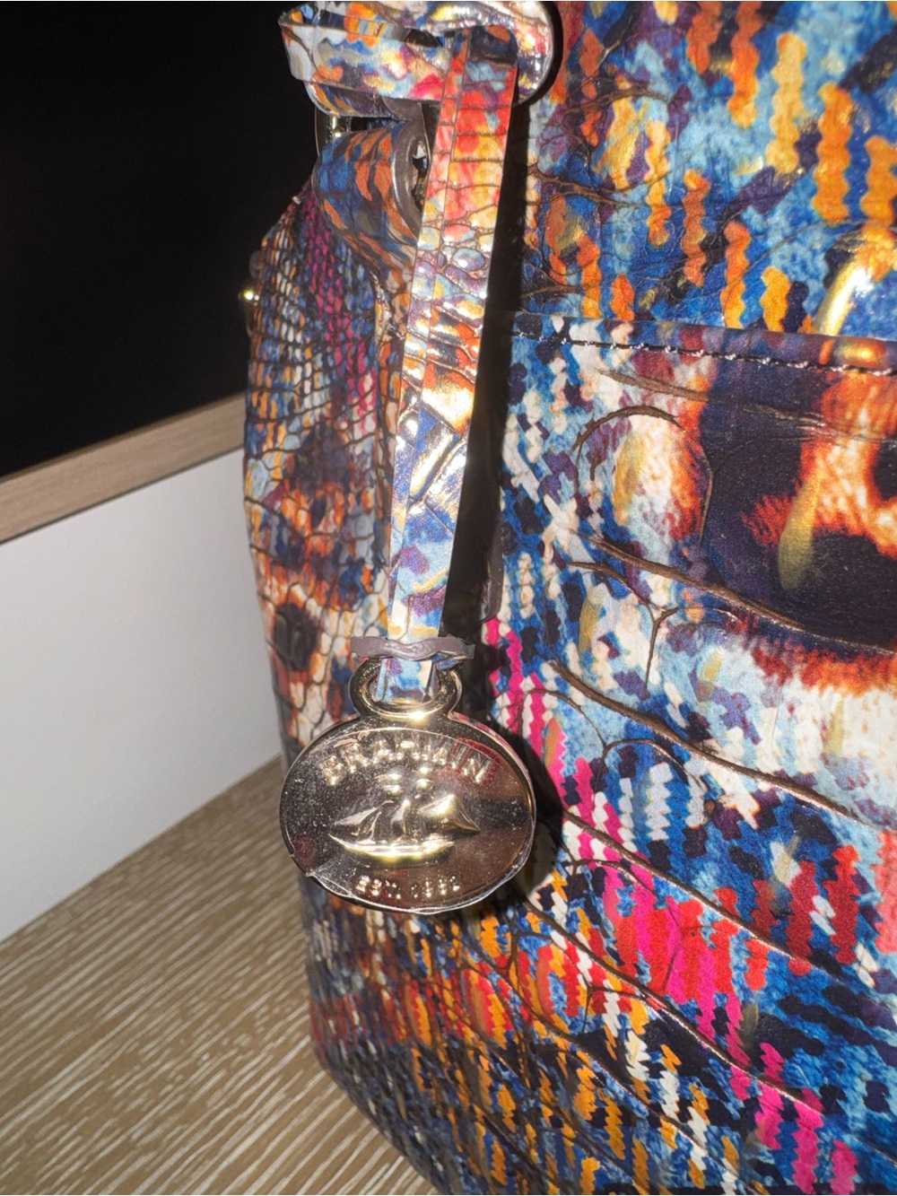Brahmin Multicolor Python-Print Satchel - Picture 4 of 5